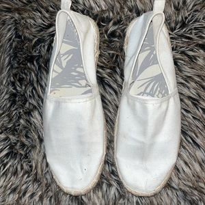 Men all white canvas slip on size 10 shoes